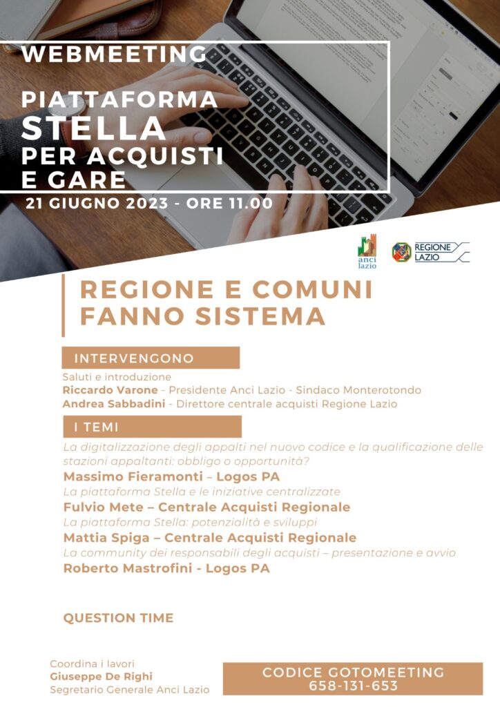 WEBMEETING - PIATTAFORMA STELLA, PER ACQUISTI E GARE